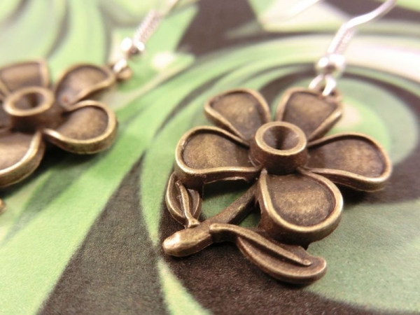 Blumen Ohrringe Vintage Optik Flower Blüte